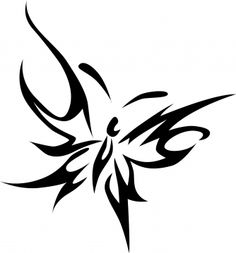 236x253 Original Design Tribal Butterfly Tattoo.