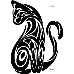 300x300 Tribal Cat Tattoo Wood Burning Stencils Ideas