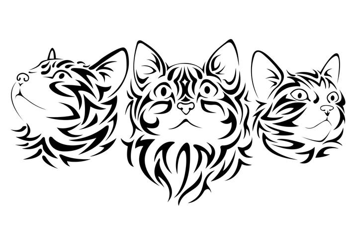700x490 Tribal Cats Vectors Free Vector Art