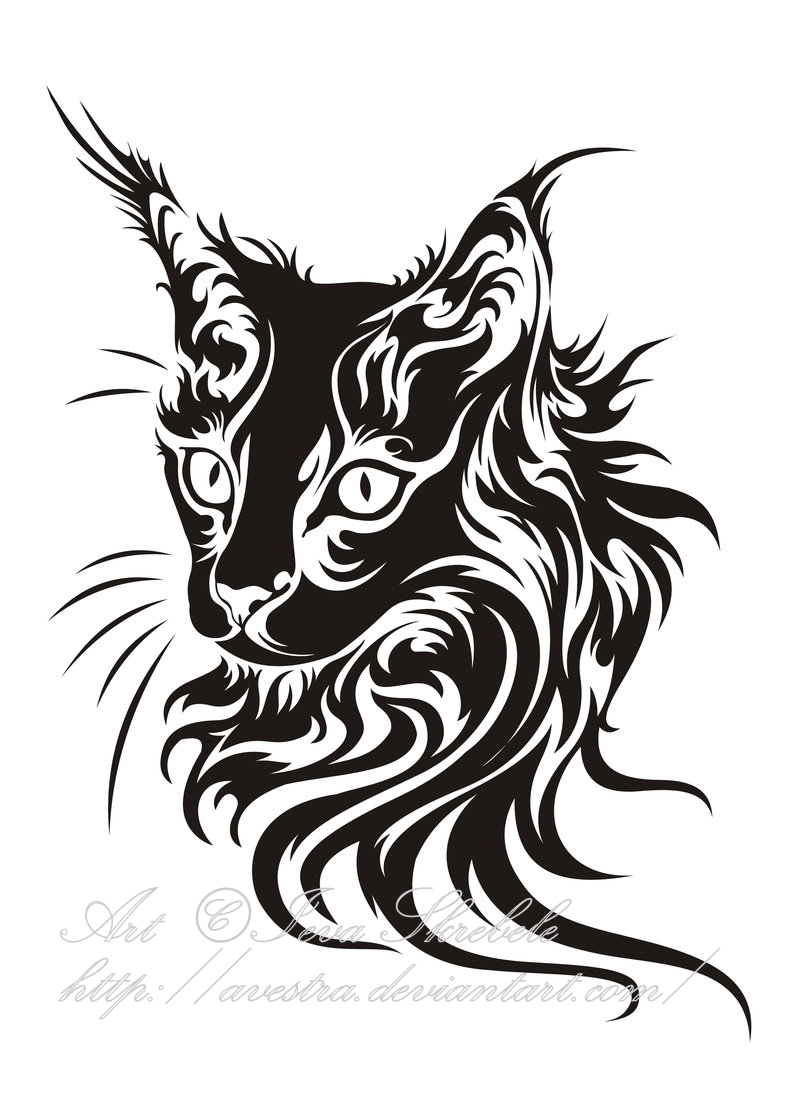 800x1110 Cat Head Tribal By Avestra
