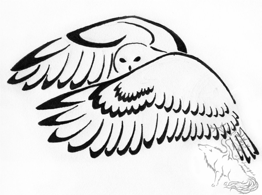 900x671 Downbeat Owl Tribal Design By Silverheartx