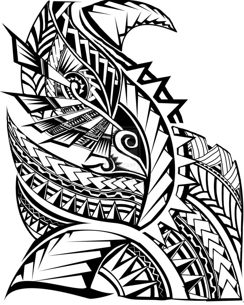 819x1024 Polynesian Tribal Design Drawing A Samoan Tribal Tattoo Design