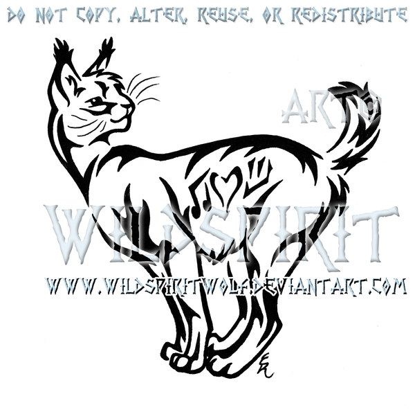 600x595 Serval And Symbols Tribal Design By Wildspiritwolf