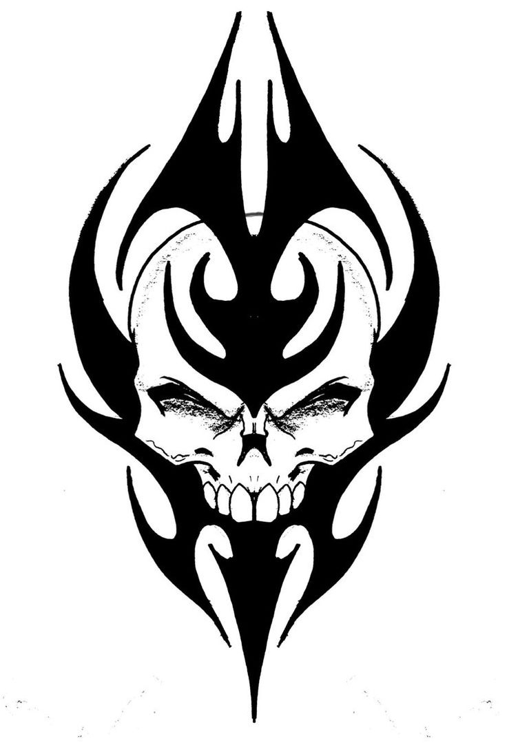 736x1079 Tribal Skull Drawings 20 Best Tribal Skull Tattoo Designs Images