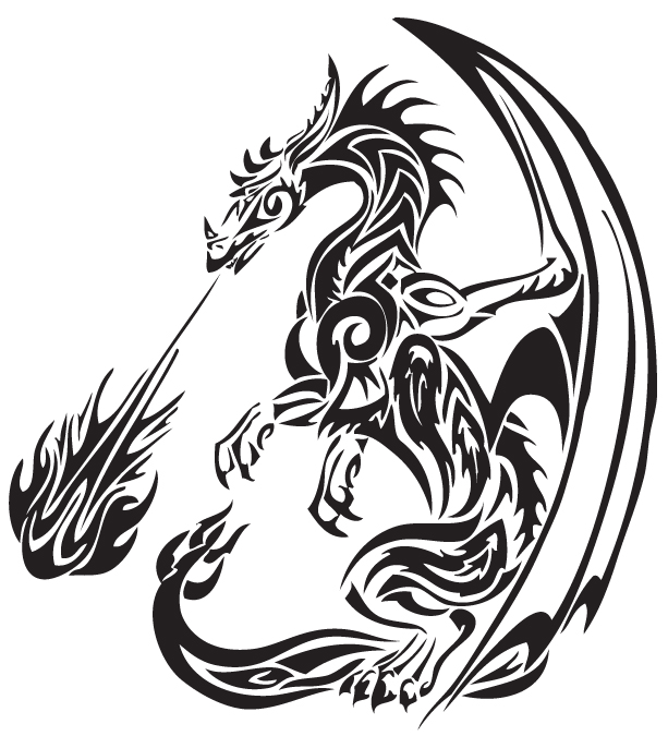 613x686 37 Tribal Dragons For Sticker Design Inspiration Uprinting