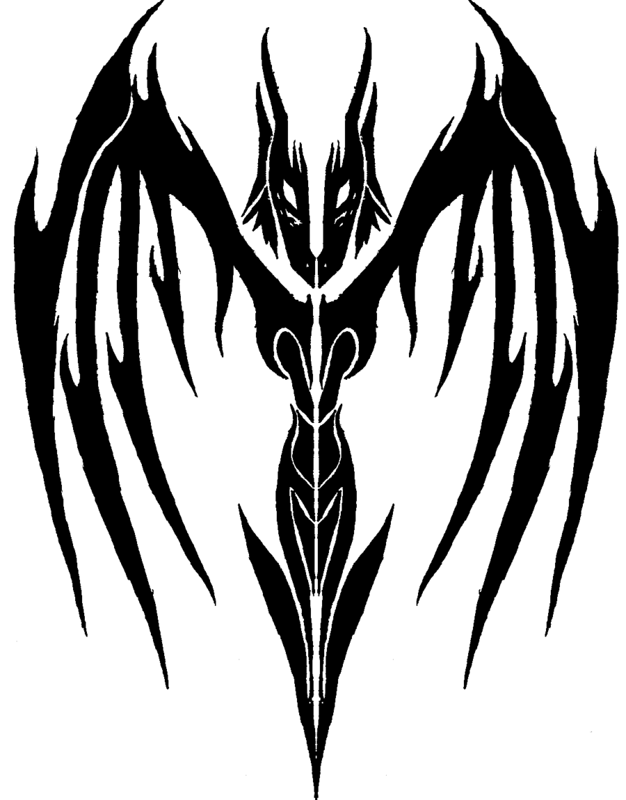 900x1150 Symmetrical Tribal Dragon By Taeresk