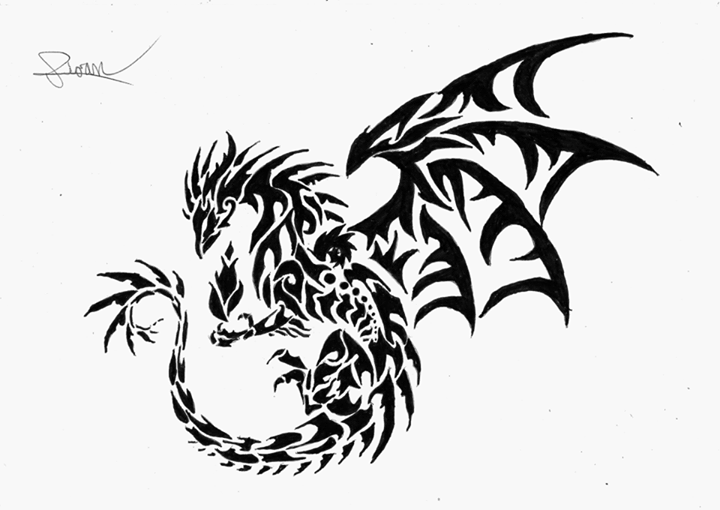 720x510 Tribal Dragon By Stephane Piovan Draw