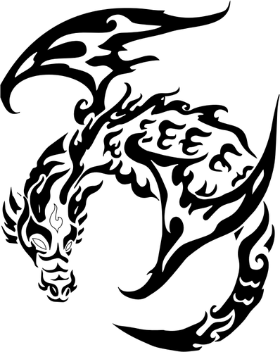 398x500 Vector Image Of Tribal Dragon Tattoo Public Domain Vectors