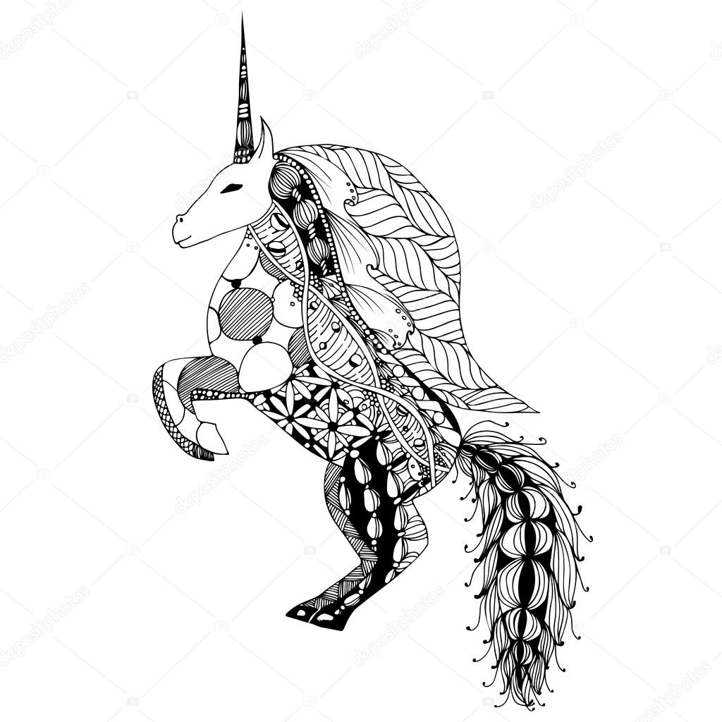1024x1024 Hand Drawing Unicorn For Adult Anti Stress Coloring Pages