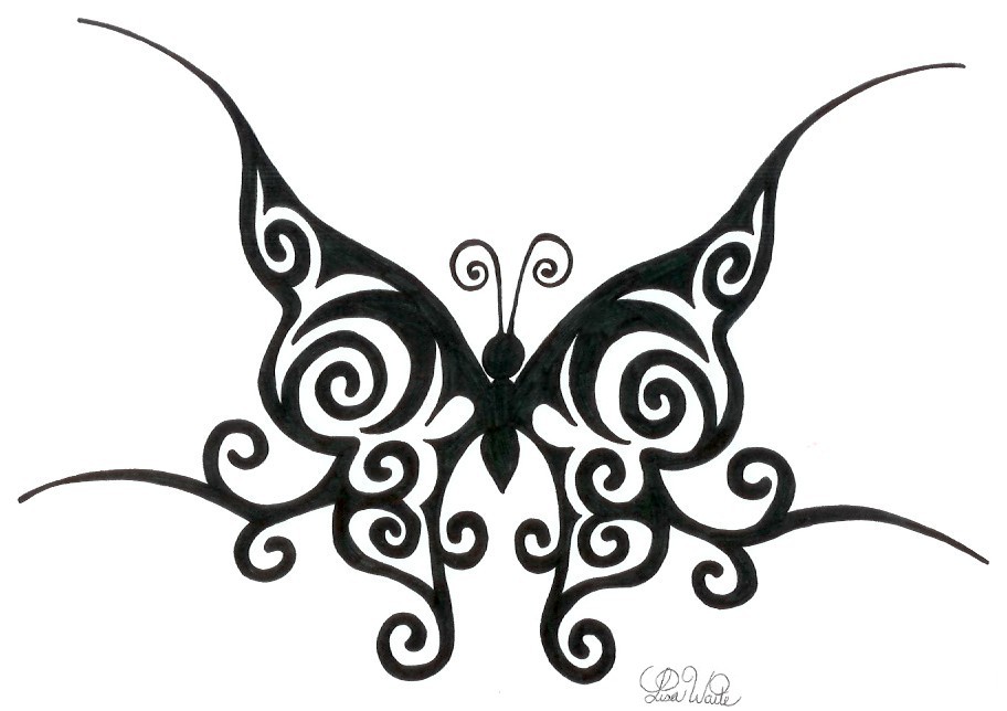 912x644 Tribal Butterfly Drawings
