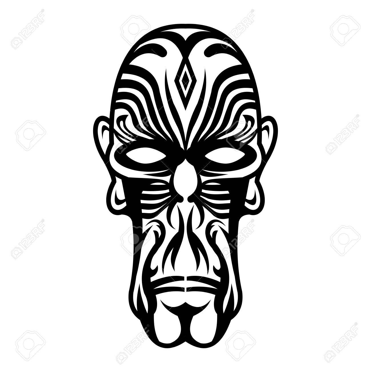 1299x1300 Vector Artistic Black Amp White Tribal Indie Face With Tattoo