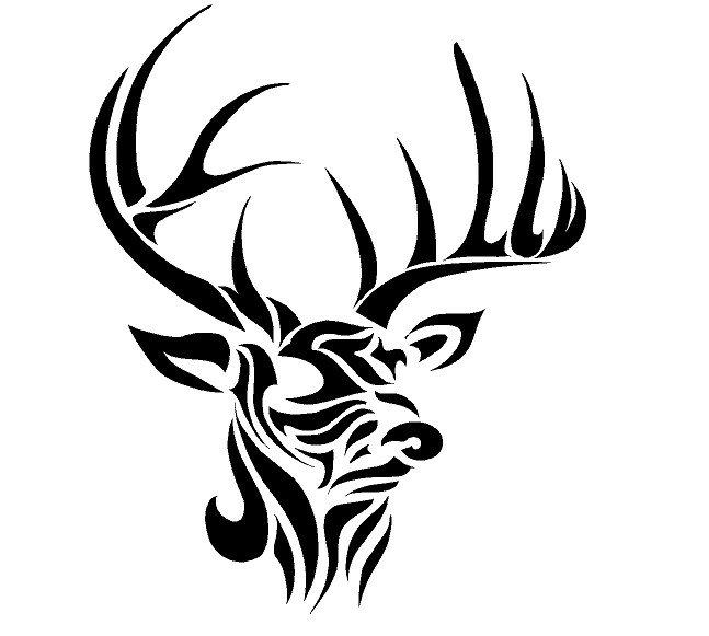 647x581 Deer Tribal Decal