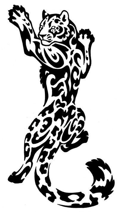 400x715 Collection Of Big Panda Head Tribal Tattoo Stencil