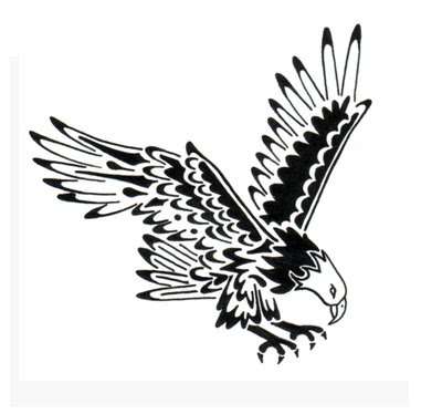 400x374 Tribal Eagle Animal Tattoos Design On Arm For Men