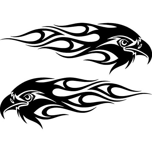 500x500 Tribal Eagle Flames Car,van 4x4 Bike Window Stickers