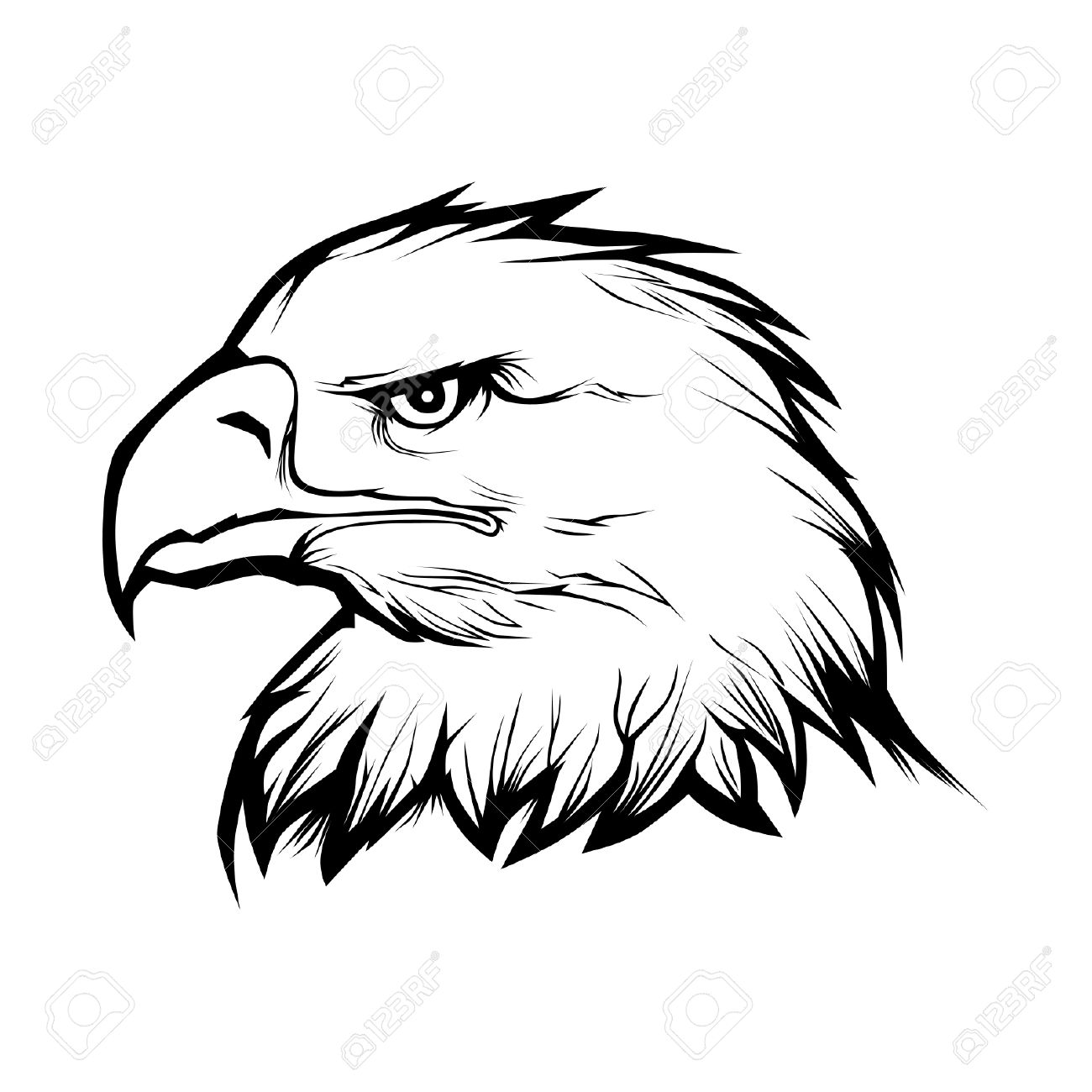 1300x1300 Tribal Eagle Head Clipart