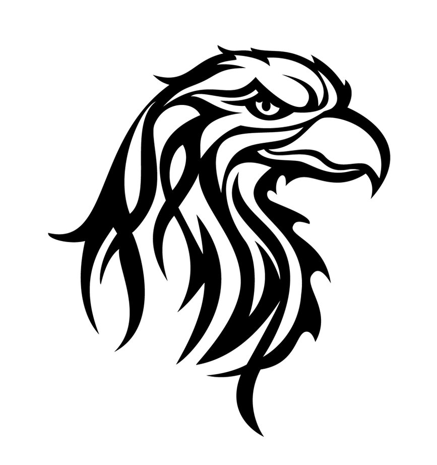 867x922 Tribal Eagle Head By Pixelworlds