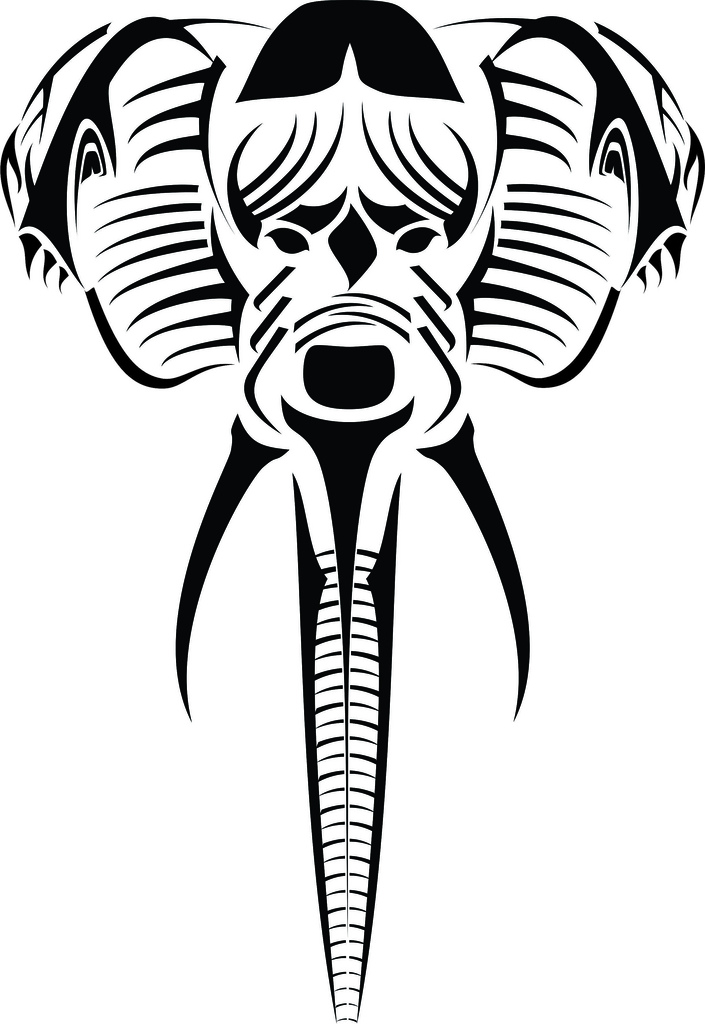705x1024 Tribal Elephant Tribal Style Elephant Wa Small Northwest