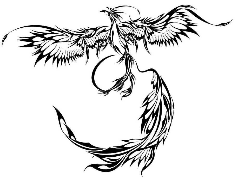 916x683 Collection Of Tribal Flying Sword Tattoo Design