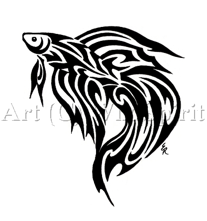 416x443 Trend Tribal Fish Tattoos Designs