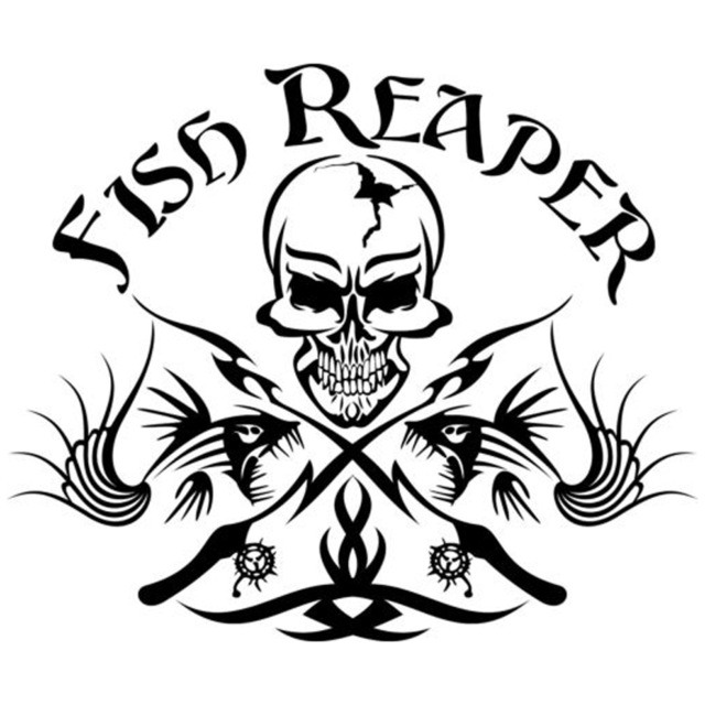 640x640 18.5cm15.5cm Fish Reaper Skull Tribal Fishing Vinyl Car Styling