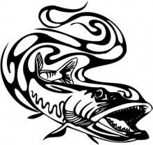 220x208 Tribal Fish Stickers 6, Tribal Animals Decal, Tribal Animals