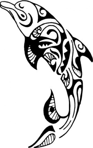 396x626 Tribal Dolphin Design Vector Free Download