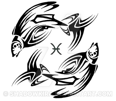 400x349 Tribal Pisces Flying Fish By Shadowkira