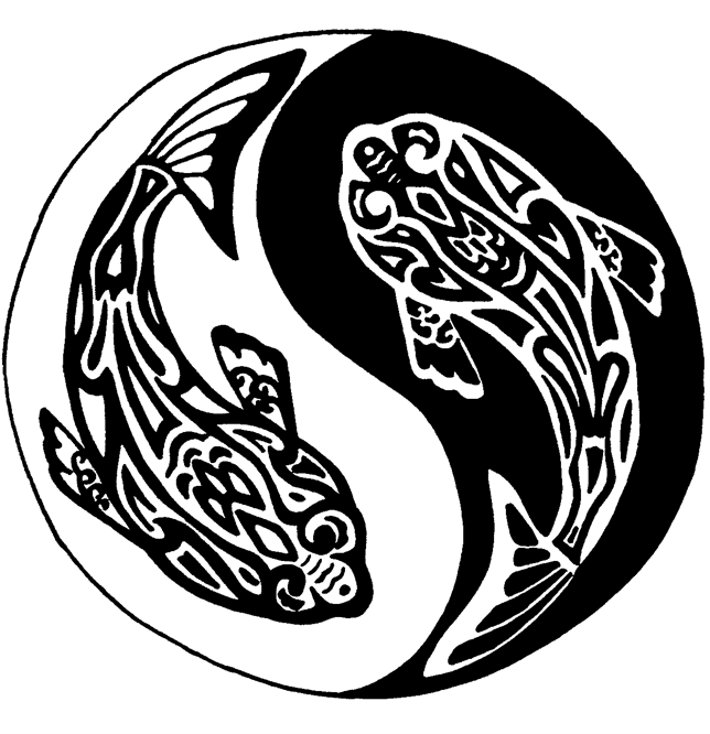 644x666 Yin Yang Koi Fish Tribal By Elizabeth0058