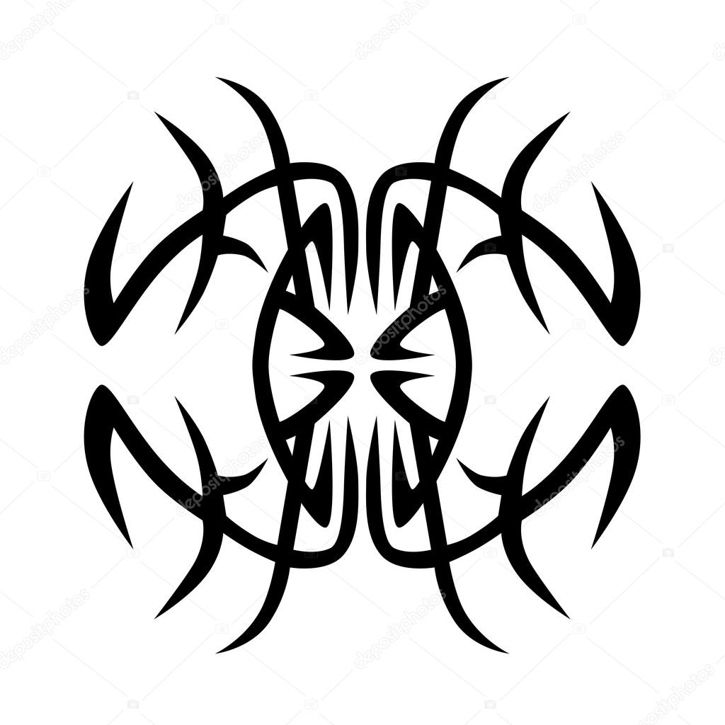 1024x1024 Black Tribal Flames. Stock Vector 1rudvi