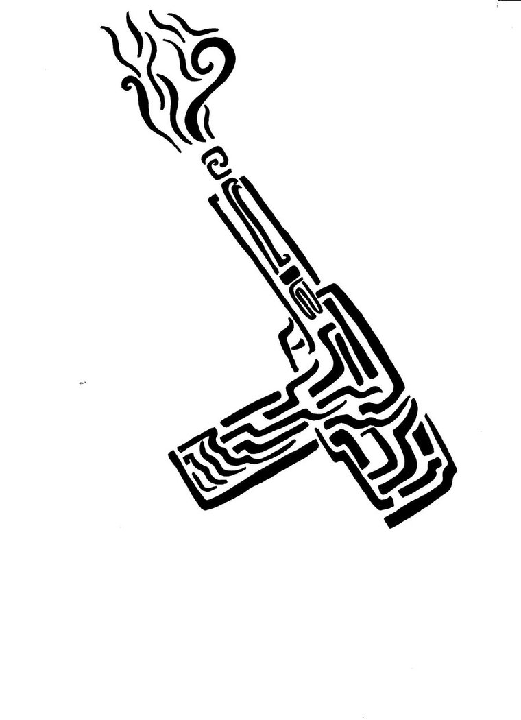 760x1050 Tribal Flame Gun By Nadigonadigo