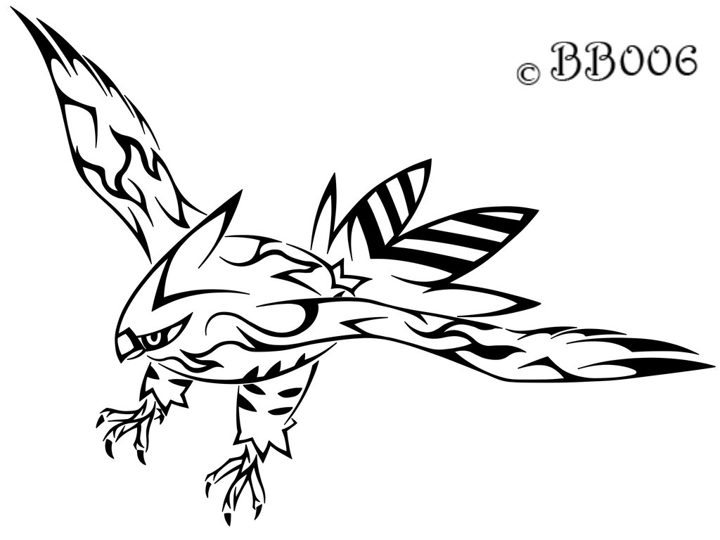 1024x768 Tribal Talonflame By Blackbutterfly006