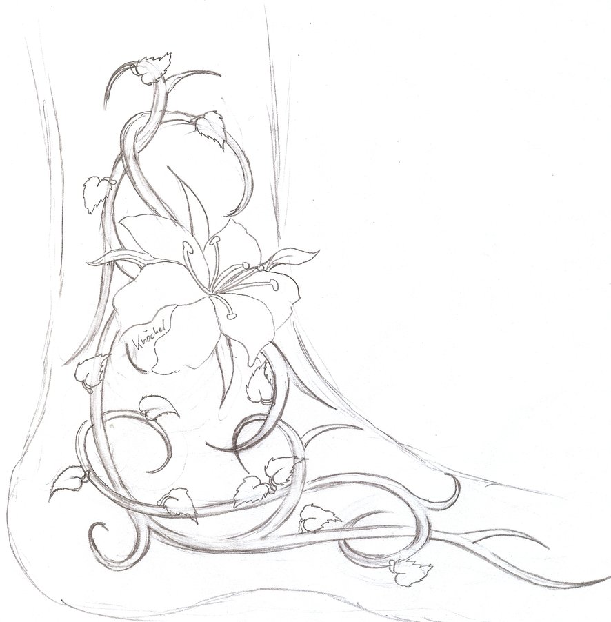 886x902 Tattooflash Tribal Flower Feet By 2face Tattoo