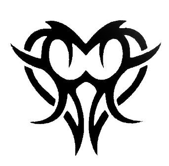 342x336 Small Tribal Heart Stencil