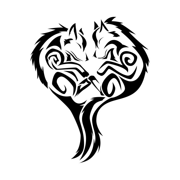 630x630 Tribal Wolves Heart