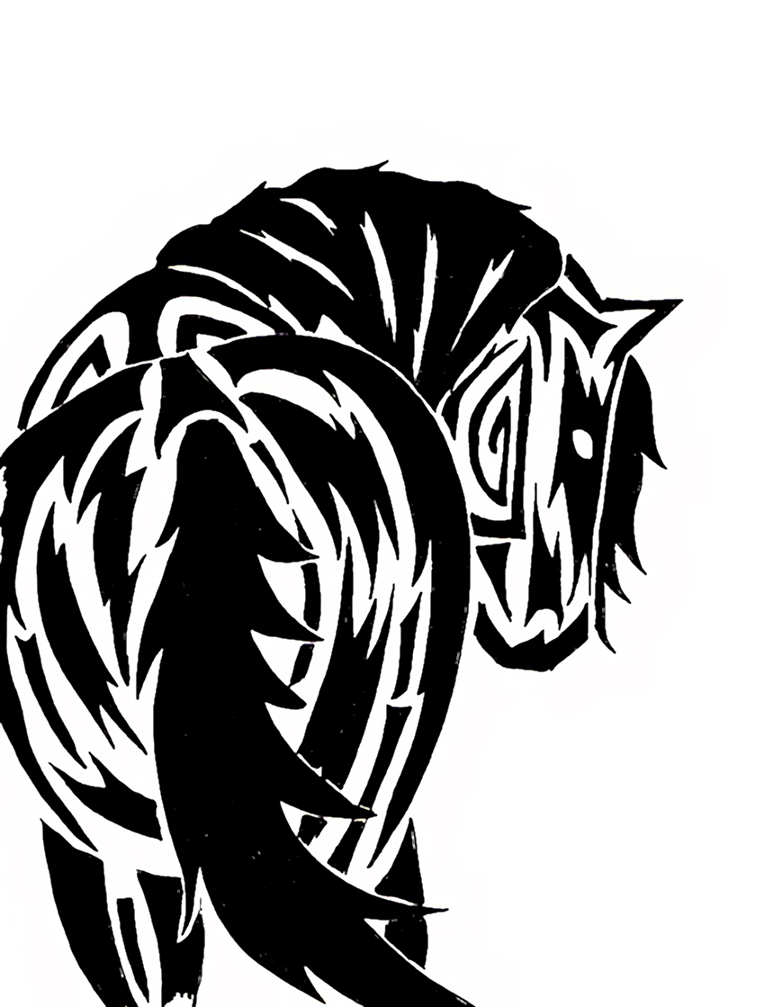 869x1119 Horse Art By Vonnie Over The Butt Tribal Painting Horse Art By