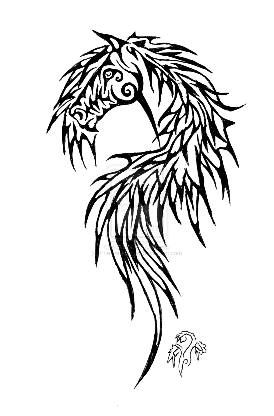 900x1366 Horse Head Tribal Drawings