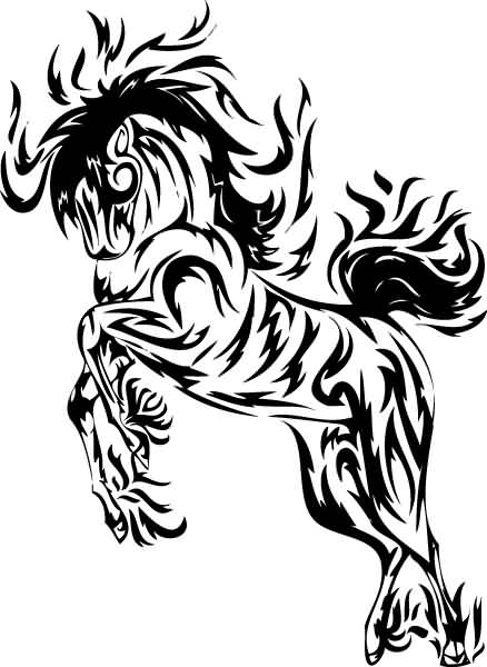 438x600 Horse Tattoo Lovely Tribal Horse Stencil