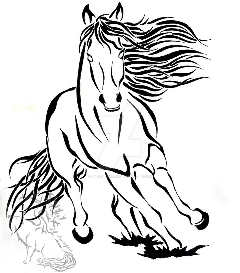 838x954 Running Tribal Horse Design 57394 By Silverheartx