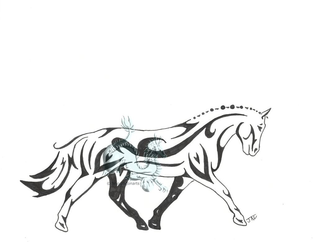 1021x782 Tribal Dressage Horse By Neodragonarts
