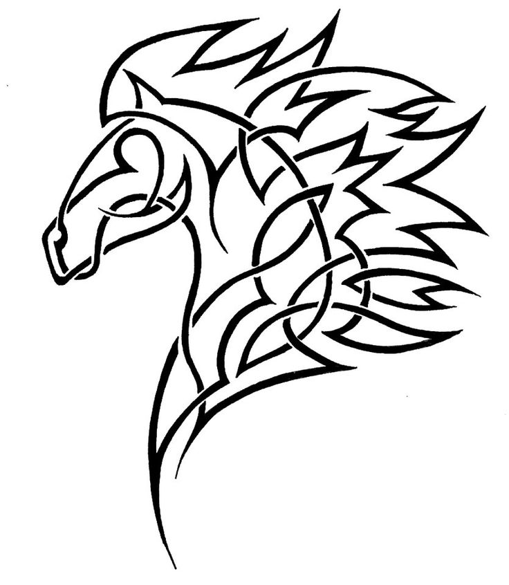 736x846 Tribal Horse Clipart