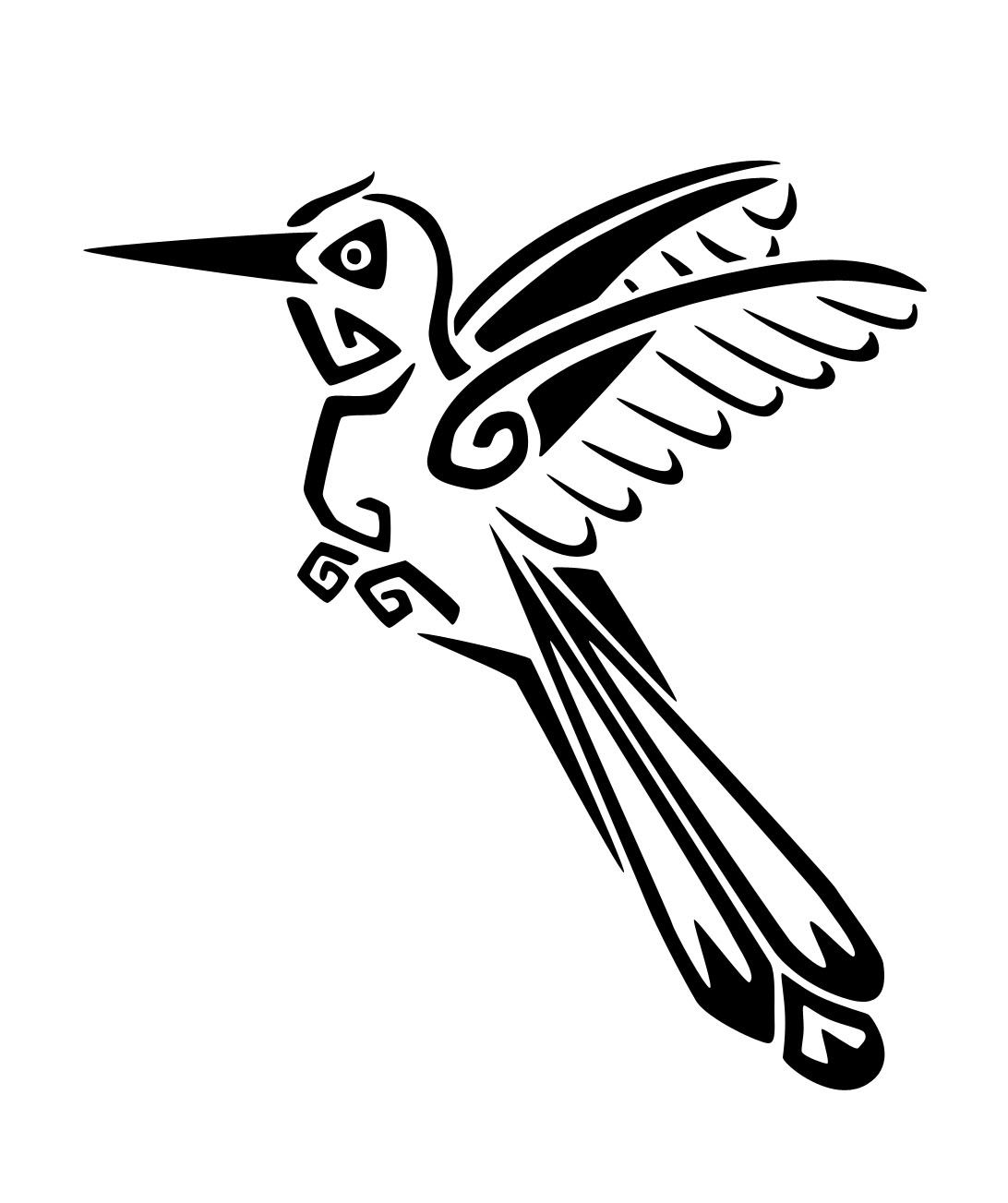 1092x1303 Hummingbird Drawing Outline Tribal Tattoo Hummingbird By Tribal