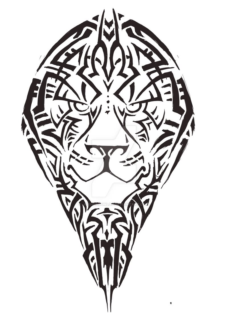 800x1131 Collection Of Free Tribal Lion Tattoo Stencil