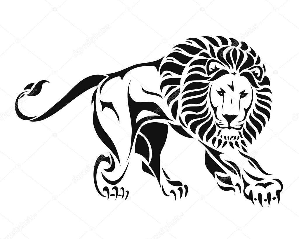 1024x819 Isolated Tribal Lion Tattoo Stock Vector I.petrovic