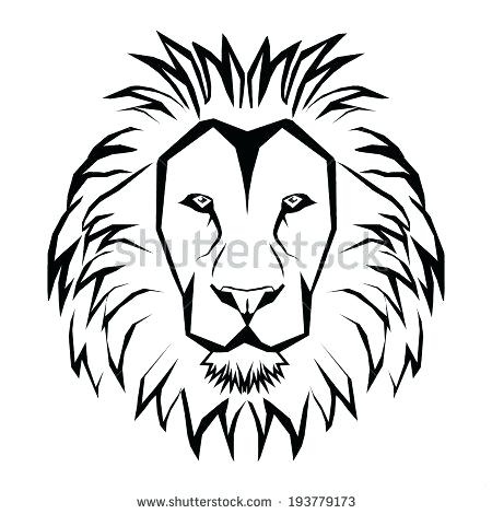 450x470 Lion Drawing Outline How To Draw Tribal Lion Art Step 4 Lion Face