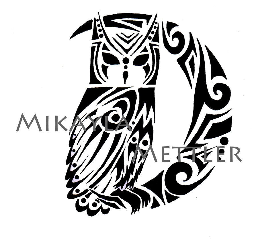 900x833 Great Horned Owl And Crescent Moon By Mikaylamettler