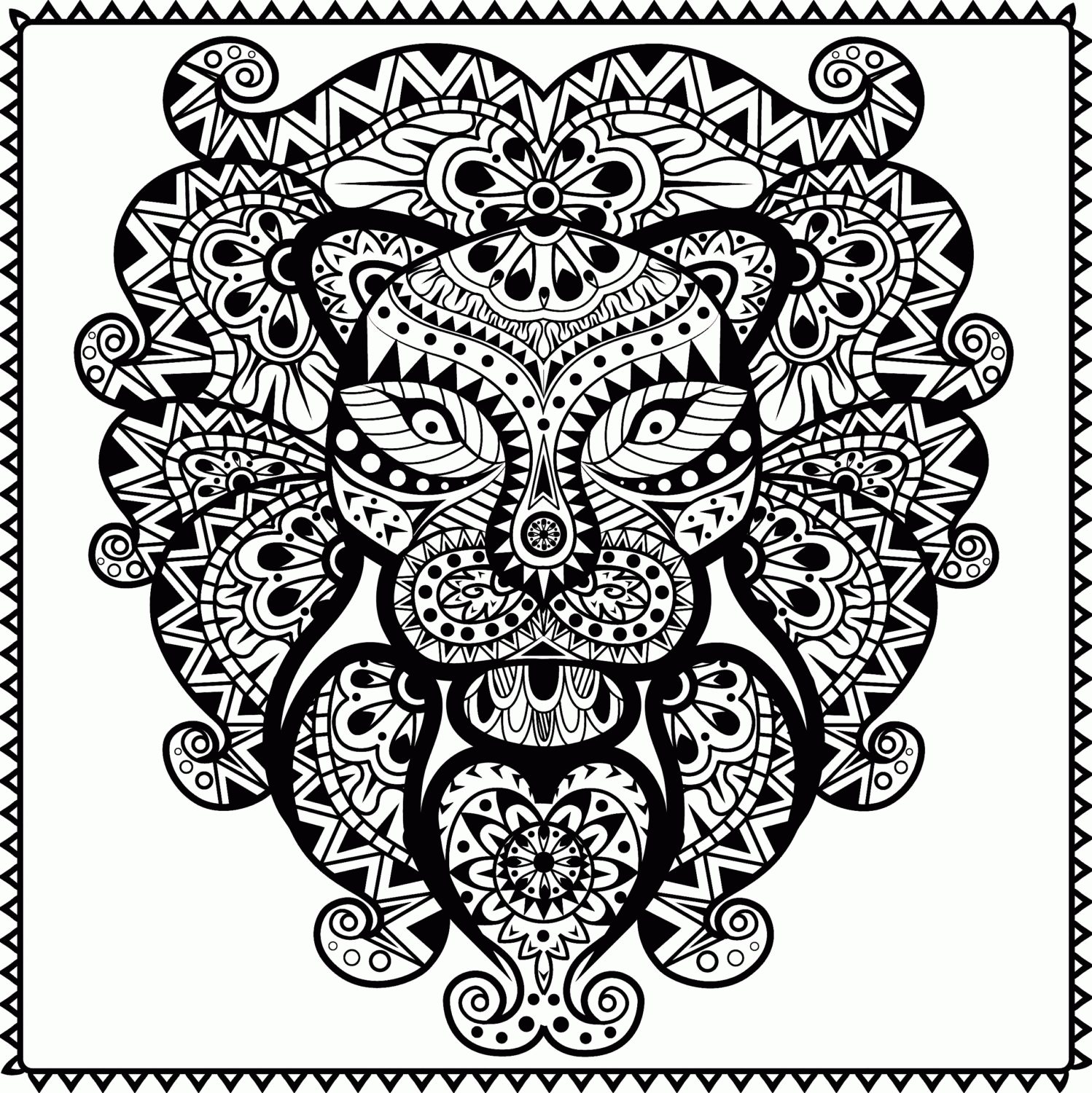 1498x1500 Tribal Design Coloring Pages Tribal Horse Drawings