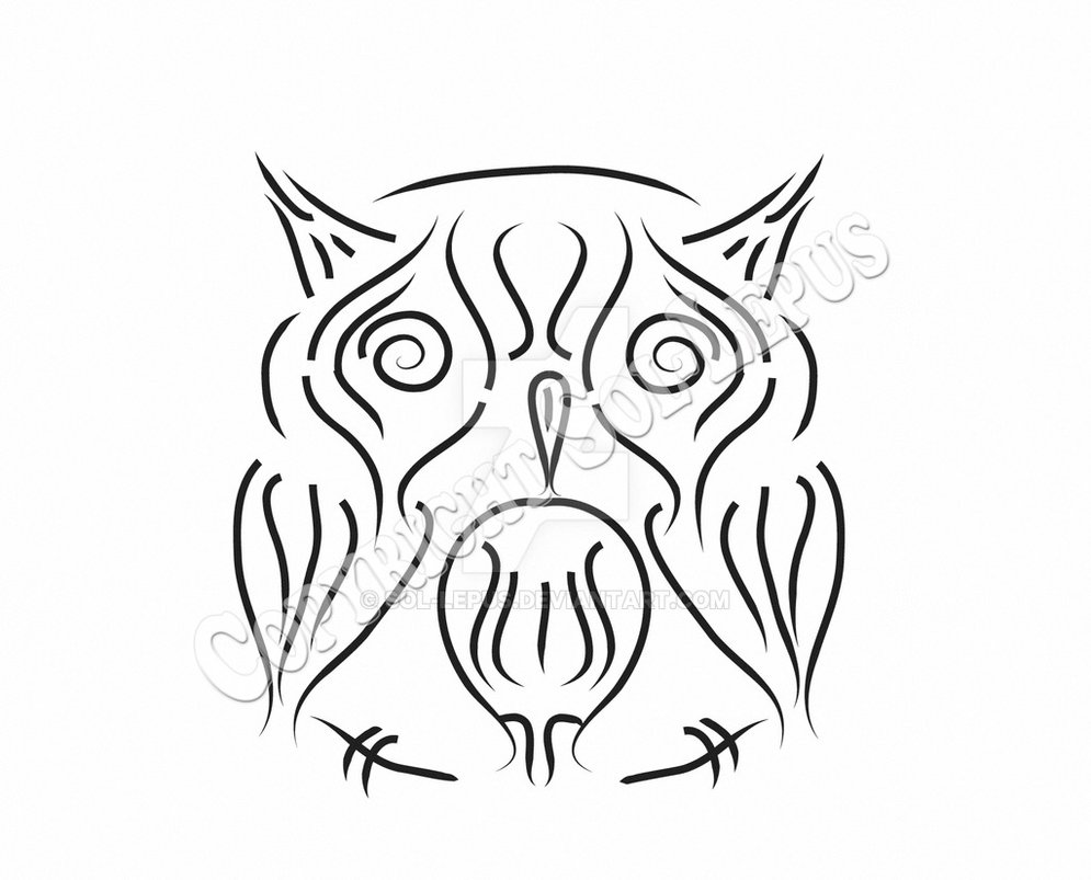 995x803 Tribal Owl Tattoo By Sol Lepus