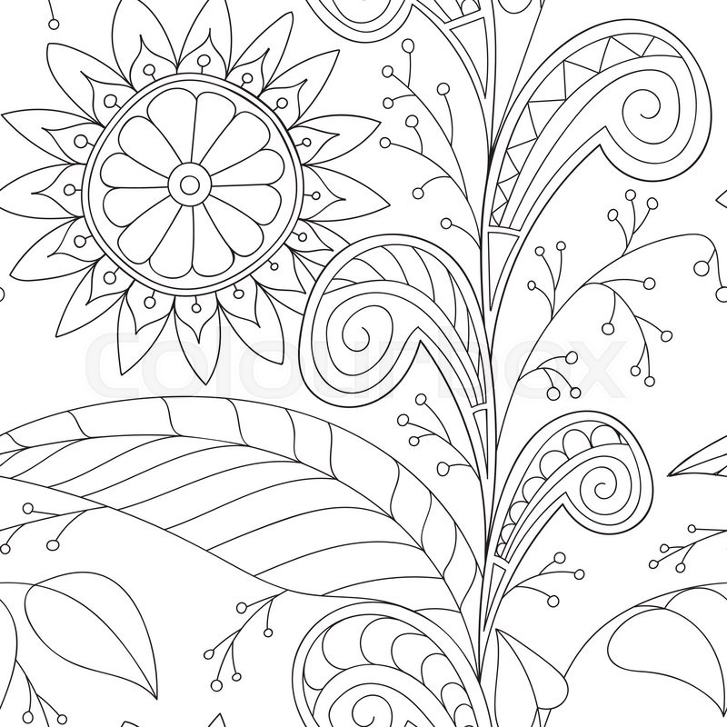 800x800 Hand Drawn Vector Doodles, Seamless Pattern. Tribal Ethnic