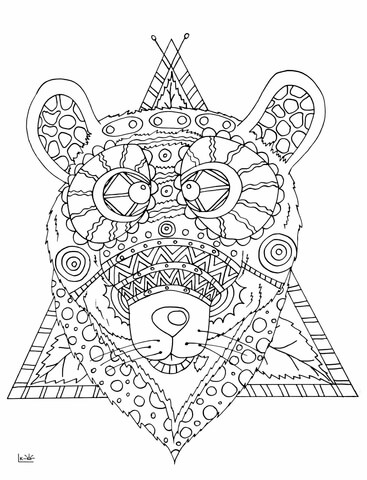 367x480 Bear With Tribal Pattern Coloring Page Free Printable Coloring Pages